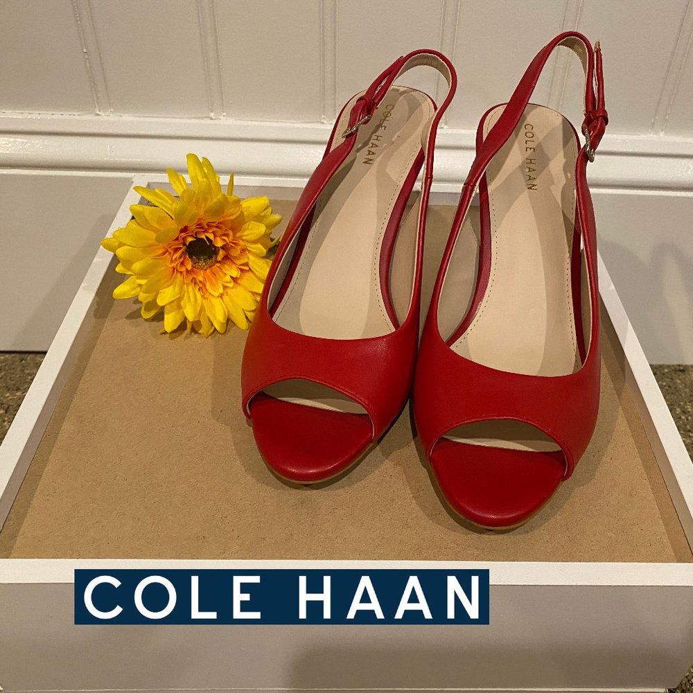 Cole Haan Maya Sling Back Pump  Red Size 6.5